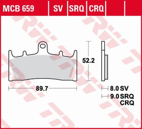 TRW LUCAS ZF KLOCKI HAMULCOWE KH188 CARBON RACING KAWASAKI ZX-6R/ZX-7R '96-'02, ZX-9R '96-'01, ZRX 1100 '96-'00, ZRX 1200 '01-'0