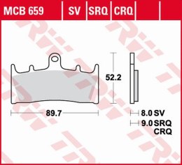 TRW LUCAS ZF KLOCKI HAMULCOWE KH188 SINTER TRACK KAWASAKI ZX-6R/ZX-7R '96-'02, ZX-9R '96-'01, ZRX 1100 '96-'00, ZRX 1200 '01-'06