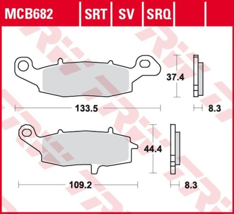 TRW LUCAS ZF KLOCKI HAMULCOWE KH229 SINTER TRACK KAWASAKI NINJA 400 '11-, ER-6 '06-'16, VN 900 '06-'17, VN 1500/1600 '00-'08, VN