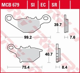 TRW LUCAS ZF KLOCKI HAMULCOWE KH230 SINTER OFFROAD KAWASAKI KLX 125 '03-'06, KMX 125 '99-'03, SUZUKI TR 50 '97-'00, UG 110 '98-'