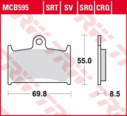 TRW LUCAS ZF KLOCKI HAMULCOWE KH236 SINTER TRACK SUZUKI GSX-R 400 '90-'95, GSX-R 750 '88-'93, GSX-R 1000 '89-'92,TRIUMPH DAYTONA