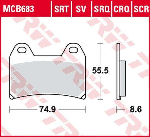 TRW LUCAS ZF KLOCKI HAMULCOWE KH244 CARBON RACING APRILIA RS 250 '97-, RSV 1000 MILE/R '98-'00, DUCATI 748/800/900/916/996 '97-'