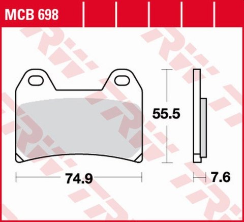 TRW LUCAS ZF KLOCKI HAMULCOWE KH244 ORGANIC HONDA CB 400 SUPER FOUR '97-, BMW R NINE T '16-'18, DUCATI 748/996 '98-'07, MULTISTR