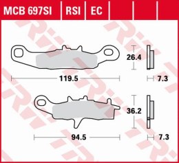 TRW LUCAS ZF KLOCKI HAMULCOWE KH258 SIMTER OFFROAD KAWASAKI KX 80/85 '97-, KX 100 '97-'09, KLR 250 '99-'12, SUZUKI RM 85 '05-, P