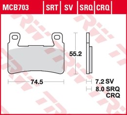 TRW LUCAS ZF KLOCKI HAMULCOWE KH265 CARBON RACING HONDA CBR 900RR FIREBLADE '98-'03, VTR 1000 SP1/SP2 '00-'07 PRZÓD