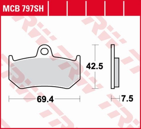 TRW LUCAS ZF KLOCKI HAMULCOWE KH320 SINTER STREET MV AUGUSTA F4 BRUTALE/STRADA/SPR 750 '00-'05, F3 800RC/RR '16-, BRUTALE 910 '0