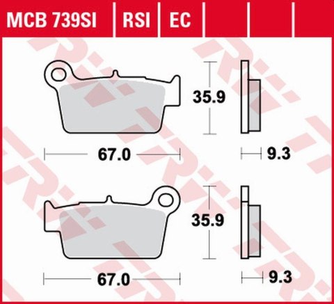 TRW LUCAS ZF KLOCKI HAMULCOWE KH367 ORGANIC APRILIA RXV/SXV 450/550 '06-'15, BETA RR 125/200/250/300/350/390/400 '09-, KAWASAKI 