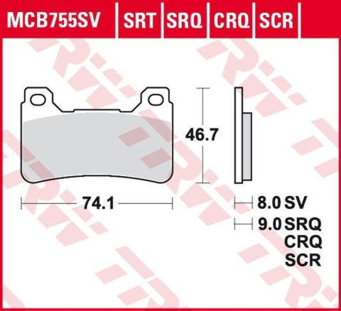 TRW LUCAS ZF KLOCKI HAMULCOWE KH390 SINTER CARBON RACING HONDA CBR 600RR '05-'16, CBR 1000RR FIREBLADE '04-'16 PRZÓD