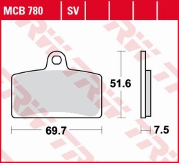 TRW LUCAS ZF KLOCKI HAMULCOWE KH399 SINTER STREET APRILIA RS4 50/125 '11-, DERBI GPR 50 2T '09-'16, GPR 125 2T/4T '04-'16, PEUGE