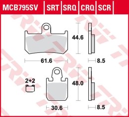 TRW LUCAS ZF KLOCKI HAMULCOWE KH442/4 CARBON RACING YAMAHA YZF R1 '06-'14, MT-01 1700 '05-'12, XV 1700 V-MAX '09-'16 PRZÓD