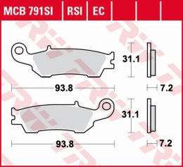 TRW LUCAS ZF KLOCKI HAMULCOWE KH450 ECO ORGANIC YAMAHA YZ 125 '08-, WR-F 250/450 '15-, YZ-F 450 '08-, PRZÓD