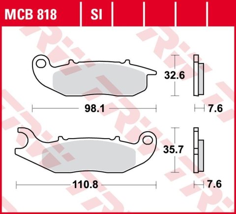 TRW LUCAS ZF KLOCKI HAMULCOWE KH465 ORGANIC AJP PR3/PR4/PR5 '13-,DERBI TERRA/CITY CROSS 125 '08-'16, HONDA CRF 250L/M/R '13-, PI