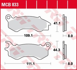 TRW LUCAS ZF KLOCKI HAMULCOWE KH603 ORGANIC HONDA NSC 50/110 '12-, PCX 125/150 '10-, KYMCO PEOPLE 125 '16-, PEUGEOT DJANGO 50/12