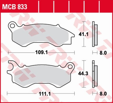 TRW LUCAS ZF KLOCKI HAMULCOWE KH603 ORGANIC HONDA NSC 50/110 '12-, PCX 125/150 '10-, KYMCO PEOPLE 125 '16-, PEUGEOT DJANGO 50/12