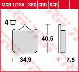 TRW LUCAS ZF KLOCKI HAMULCOWE KH604/4 CARBON RACING APRILIA RSV 1000 MILE/R '01-'03, RSV 1000R '04-'10, DUCATI 748/749/996/998/9