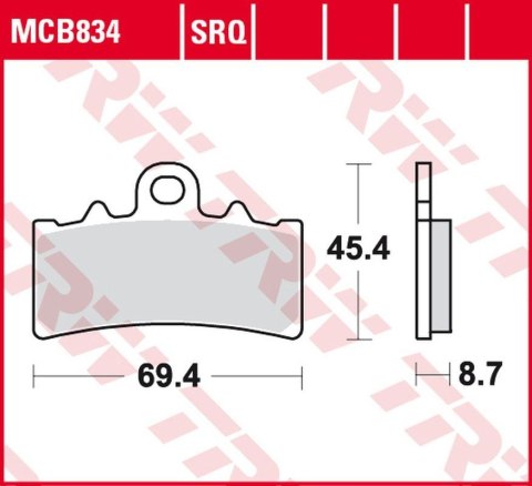 TRW LUCAS ZF KLOCKI HAMULCOWE KH606 ORGANIC BMW G 310GS/R '16-, C 400GT/X '18-, HUSQVARNA SVARTPILEN/VITPILEN 401 '17-, KTM DUKE