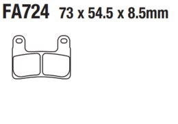 TRW LUCAS ZF KLOCKI HAMULCOWE KH724 CARBON RACING BMW S 1000RR, R 1250R/RT '19-, R 1250GS/ADV '19-, S 1000XR '19-, PRZÓD