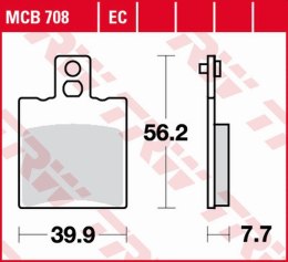 TRW LUCAS ZF KLOCKI HAMULCOWE ORGANIC APRILIA LEONARDO 125/150 '96-'99, SYM JET 50 '07-'15, CAGIVA CUCCIOLO 50 '97-, PRZÓD