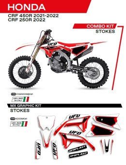 UFO KOMPLET NAKLEJEK (OKLEIN) HONDA CRF 250R '22; CRF 450R '21-'22 STOKES KOLOR BIAŁY - WYPRZEDAŻ