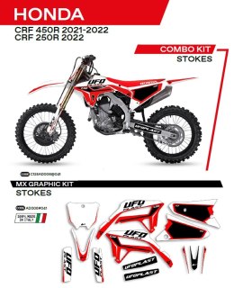 UFO KOMPLET NAKLEJEK (OKLEIN) HONDA CRF 250R '22; CRF 450R '21-'22 STOKES KOLOR CZARNY - WYPRZEDAŻ