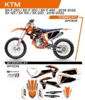 UFO KOMPLET NAKLEJEK (OKLEIN) KTM SX/SXF 125/150/250/350/450 '19-'22 APODIS KOLOR OEM (POMARAŃCZOWY/BIAŁY/CZARNY) - WYPRZEDAŻ