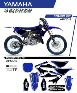 UFO KOMPLET NAKLEJEK (OKLEIN) YAMAHA YZ 125/250 '22 APODIS KOLOR OEM (NIEBIESKI/BIAŁY/CZARNY) - WYPRZEDAŻ