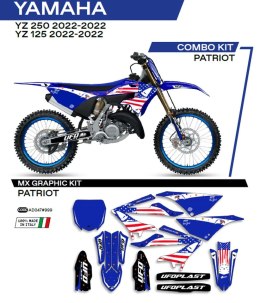 UFO KOMPLET NAKLEJEK (OKLEIN) YAMAHA YZ 125/250 '22 PATRIOT KOLOR OEM (BIAŁY/NIEBIESKI) - WYPRZEDAŻ