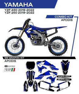 UFO KOMPLET NAKLEJEK (OKLEIN) YAMAHA YZF 250 '19-'22; YZF 450 '18-'22 APODIS KOLOR CZARNY - WYPRZEDAŻ