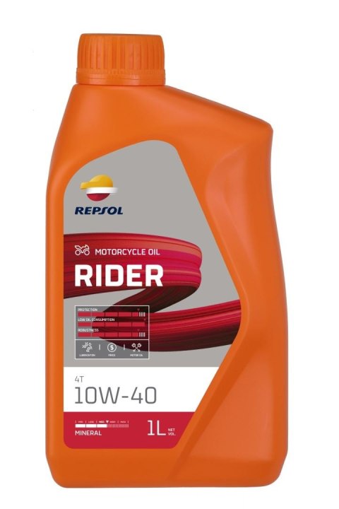 REPSOL OLEJ SILNIKOWY 4T RIDER 10W40 1L MA2 MINERALNY (12) - ZASTĘPUJE RP165N51