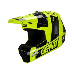 LEATT NOWOŚĆ KASK MOTO 3.5 V24 (+GOGLE VELOCITY 4.5 GRATIS) HELMET KIT CITRUS KOLOR CZARNY/ŻÓŁTY FLUO ROZMIAR L (59-60 cm)