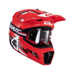 LEATT NOWOŚĆ KASK MOTO 3.5 V24 (+GOGLE VELOCITY 4.5 GRATIS) HELMET KIT RED KOLOR CZERWONY/CZARNY/BIAŁY ROZMIAR L (59-60 cm)