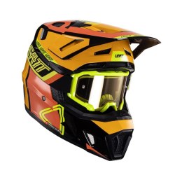 LEATT NOWOŚĆ KASK MOTO 7.5 V24 (+GOGLE VELOCITY 4.5 GRATIS) HELMET KIT CITRUS KOLOR CZARNY/POMARAŃCZOWY/ŻÓŁTY FLUO ROZMIAR L (59