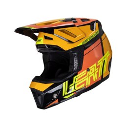 LEATT NOWOŚĆ KASK MOTO 7.5 V24 (+GOGLE VELOCITY 4.5 GRATIS) HELMET KIT CITRUS KOLOR CZARNY/POMARAŃCZOWY/ŻÓŁTY FLUO ROZMIAR L (59