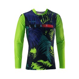 LEATT NOWOŚĆ KOSZULKA MOTO 5.5 ULTRAWELD JERSEY JUNGLE KOLOR CZARNY/GRANATOWY/ZIELONY FLUO ROZMIAR L