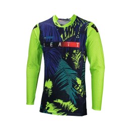 LEATT NOWOŚĆ KOSZULKA MOTO 5.5 ULTRAWELD JERSEY JUNGLE KOLOR CZARNY/GRANATOWY/ZIELONY FLUO ROZMIAR M