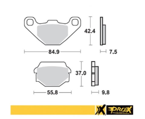 PROX KLOCKI HAMULCOWE KH67/2/3 SINTER KAWASAKI KDX 200 '89-'92, KL 650 '87-'89, KLR 650 '95-'07, KMX 125 '86-'03, KX 125 '87-'88