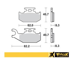 PROX KLOCKI HAMULCOWE SUZUKI LT-A/F 400F '08-'15, LT-A 450X '07-'10, LT-A 700X '05-'07, LT-A 750X '08-'15 PRAWY PRZÓD