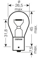 OSRAM ŻARÓWKA 12V 21W BA15S P21W 1 SZTUKA