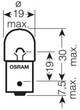 OSRAM ŻARÓWKA 12V 5W BA15S R5W 1 SZTUKA (BIAŁE SZKŁO)