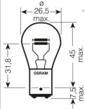 OSRAM ŻARÓWKA 12V P21/5W 21/5W 12V BAY15D 1 SZTUKA