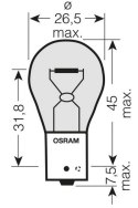 OSRAM ŻARÓWKA 21W 12V BAU15S PY21W (ORANGE) - POMARAŃCZOWA KIERUNKOWSKAZ 1 SZTUKA