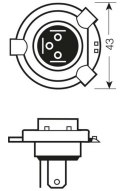 OSRAM ŻARÓWKA H4 12V 60/55W P43T ORIGINAL