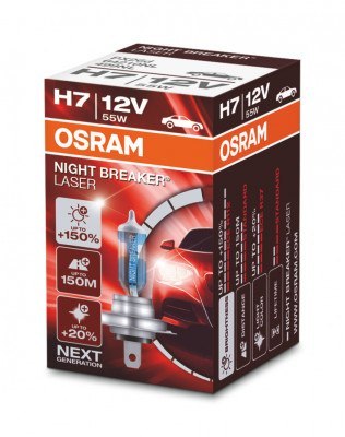 OSRAM ŻARÓWKA H7 12V 55W PX26D NIGHT BREAKER® LASER (+150%)