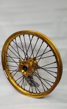 REX WHEELS (EXCEL) KOMPLETNE KOŁO PRZEDNIE 21 CALI 21 x 1.85 (OBRĘCZ EXCEL) YAMAHA XTZ 700 TENERE (690) '20-, ZŁOTA OBRĘCZ / CZA