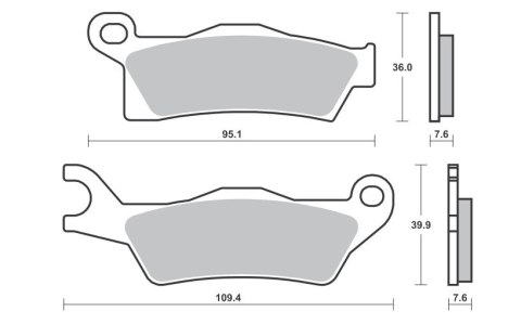 SBS KLOCKI HAMULCOWE KH617 OFF-ROAD RACING SINTER KOLOR ZŁOTY CAN-AM OUTLANDER 800 / 1000 12-, RENEGADE 1000 12-, PRAWY PRZÓD / 