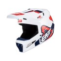 LEATT NOWOŚĆ KASK MOTO 3.5 V24 (+GOGLE VELOCITY 4.5 GRATIS) HELMET KIT ROYAL KOLOR BIAŁY/GRANATOWY/CZERWONY ROZMIAR XL (61-62 cm