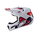 LEATT NOWOŚĆ KASK MOTO 3.5 V24 (+GOGLE VELOCITY 4.5 GRATIS) HELMET KIT ROYAL KOLOR BIAŁY/GRANATOWY/CZERWONY ROZMIAR XL (61-62 cm