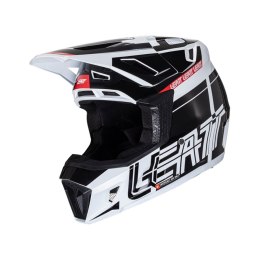 LEATT NOWOŚĆ KASK MOTO 7.5 V24 (+GOGLE VELOCITY 4.5 GRATIS) HELMET KIT BLACK/WHITE KOLOR CZARNY/BIAŁY/CZERWONY ROZMIAR S (55-56 