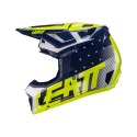 LEATT NOWOŚĆ KASK MOTO 7.5 V24 (+GOGLE VELOCITY 4.5 GRATIS) HELMET KIT BLUE KOLOR GRANATOWY/ŻÓŁTY FLUO/BIAŁY ROZMIAR S (55-56 cm