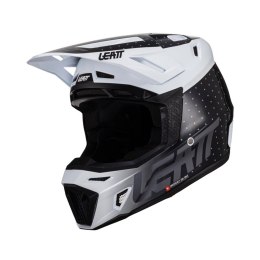 LEATT NOWOŚĆ KASK MOTO 8.5 V24 (+GOGLE VELOCITY 5.5 GRATIS) HELMET KIT BLACK/WHITE KOLOR CZARNY/BIAŁY ROZMIAR L (59-60 cm)